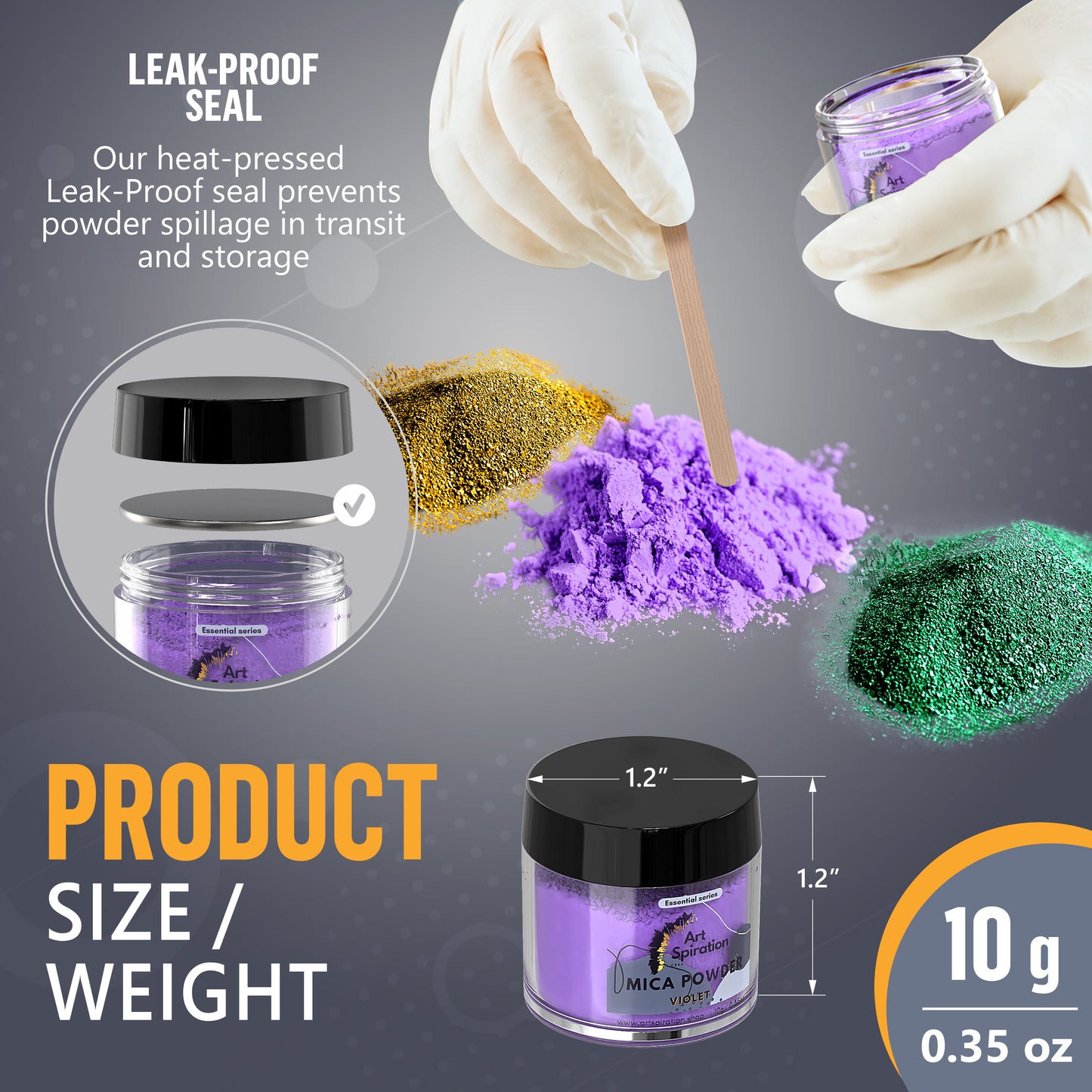 Mica Powder Essential Series, 24 colors Set (10g/ 0.3oz each)