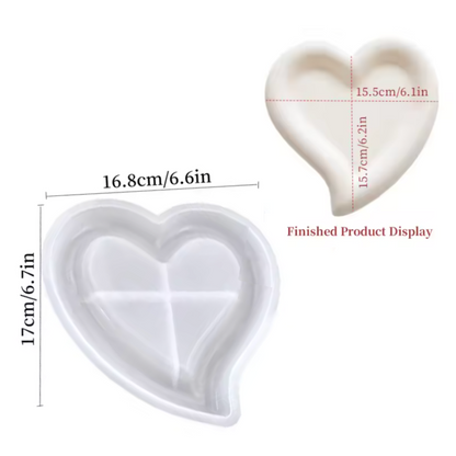 Silicone Heart Tray Mold Cloud Coaster Resin DIY Jewelry Trinket Dish Candle Holder Casting Concrete Irregular Design