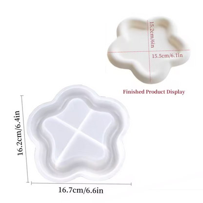 Silicone Heart Tray Mold Cloud Coaster Resin DIY Jewelry Trinket Dish Candle Holder Casting Concrete Irregular Design