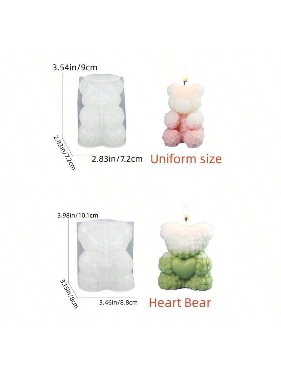 3D Rose Bear Candle & Gypsum Mold