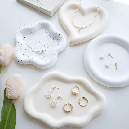 Silicone Heart Tray Mold Cloud Coaster Resin DIY Jewelry Trinket Dish Candle Holder Casting Concrete Irregular Design