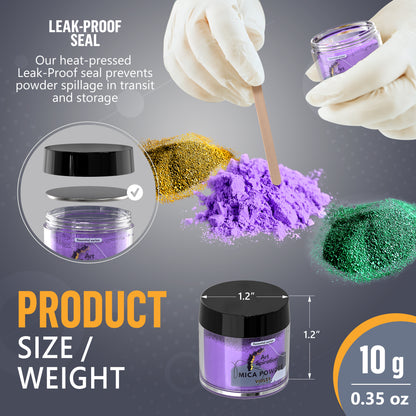 Mica Powder Essential Series, 24 colors Set (10g/ 0.3oz each)