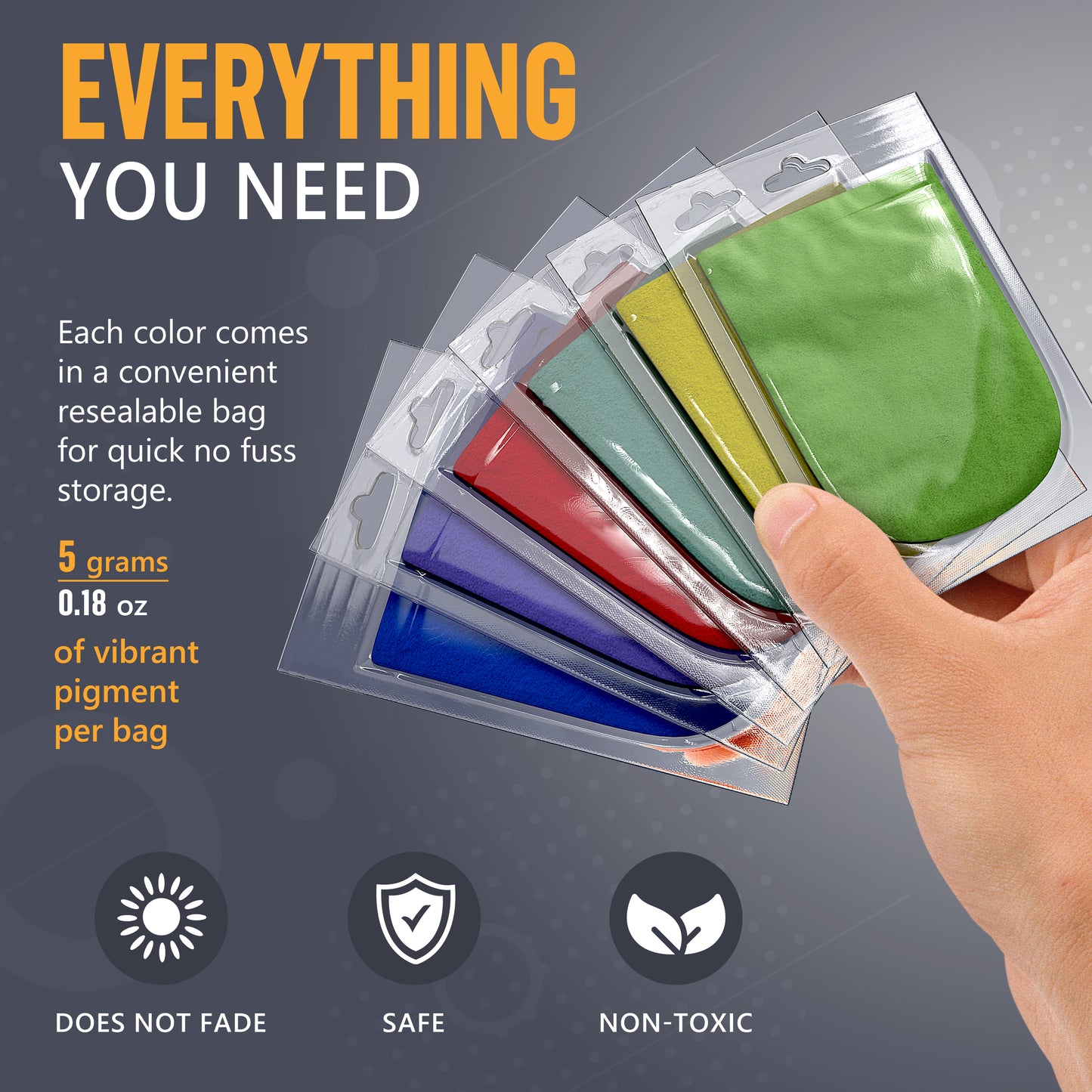 Mica Powder Essential Series, 24 colors Set (3g/ 0.03oz each)