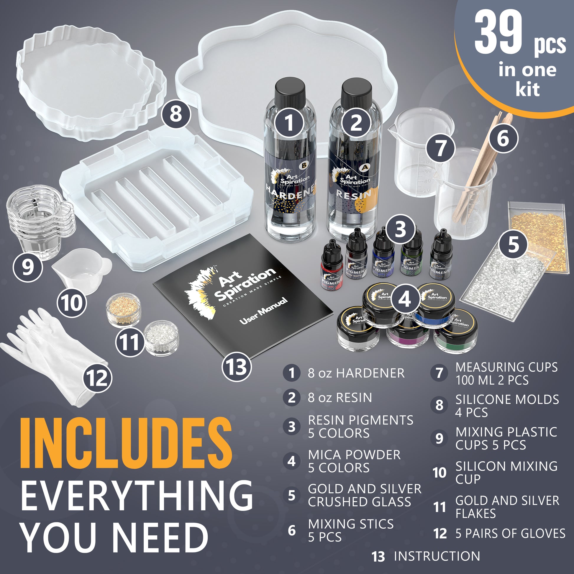 Innorock Epoxy Resin Jewelry Making Kit - Epoxy Resin Kit for Beginners  with Resin molds Silicone Kit Bundle - Crystal Clear Resin Casting Art Kits